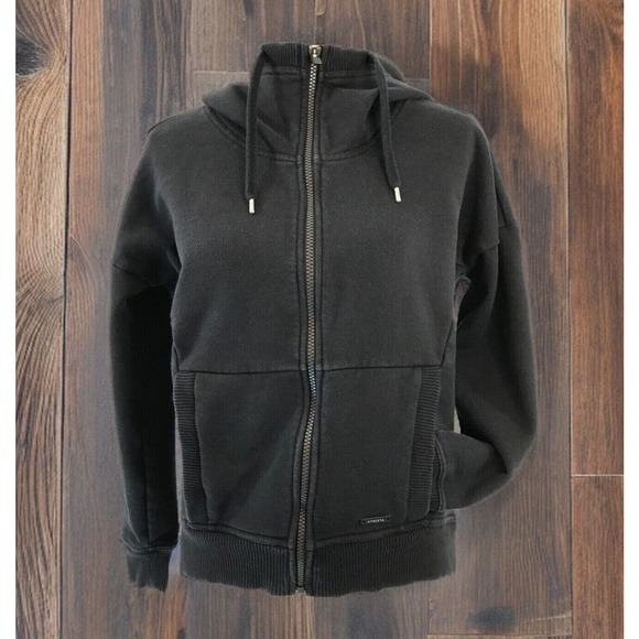 COPY - Athleta Women's Black Go to Full Zip Long Sleeve Drawstring Pockets Hood… - Picture 1 of 7